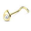 Pear Pearl Silver Curved Nose Stud NSKB-202p 